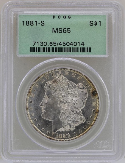 1881-S $1 Morgan Silver Dollar Coin PCGS MS65