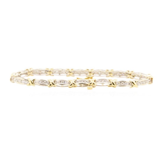 1 ctw Diamond Bracelet -10KT Yellow And White Gold