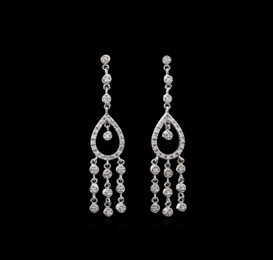 1.15 ctw Diamond Earrings - 18KT White Gold