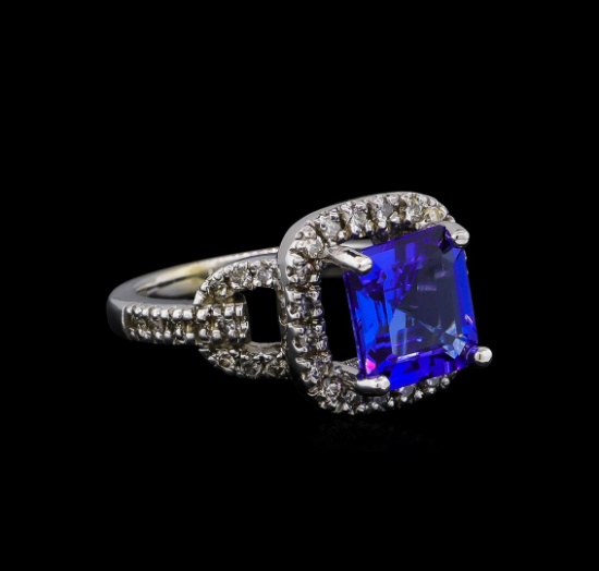 14KT White Gold 3.91 ctw Tanzanite and Diamond Ring