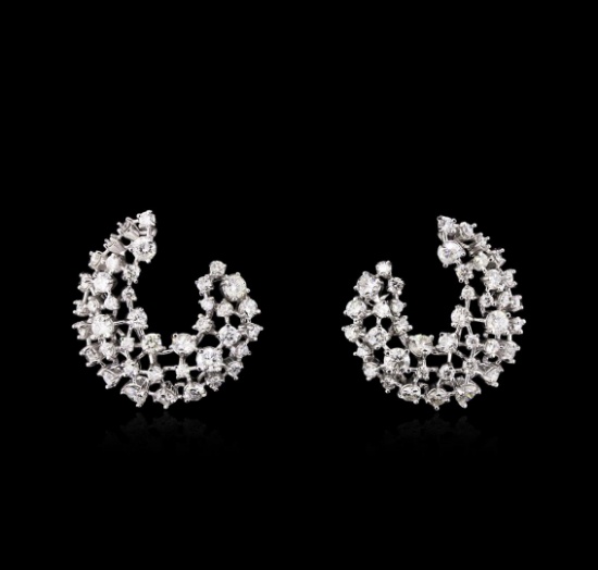 3.00 ctw Diamond Earrings - 14KT White Gold