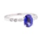 0.98 ctw Sapphire and Diamond Ring - 18KT White Gold