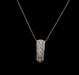 14KT White Gold 0.82 ctw Diamond Pendant With Chain