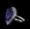 11.34 ctw Tanzanite and Diamond Ring - 14KT White Gold