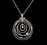 1.80 ctw Diamond Pendant With Chain - 14KT White Gold