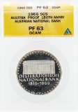 1966 Austria Proof 50 Shilling Silver Coin ANACS PF63 DCAM