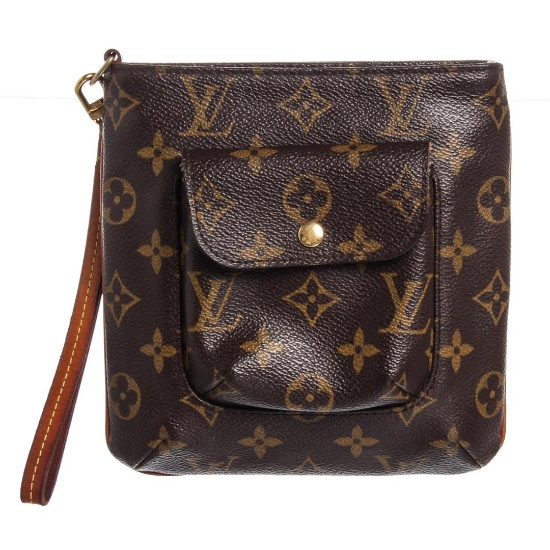 Louis Vuitton Monogram Canvas Leather Partition Wristlet Bag