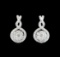 0.68 ctw Diamond Earrings - 14KT White Gold