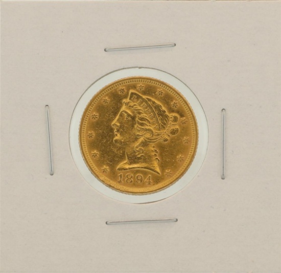 1894 $5 Liberty Head Half Eagle Gold Coin