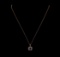 1.14 ctw Sapphire and Brown and White Diamond Pendant & Chain - 14KT Rose Gold