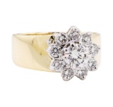 1.04 ctw Diamond Ring - 14KT Yellow And White Gold