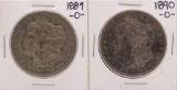 Lot of 1889-O & 1890-O $1 Morgan Silver Dollar Coins