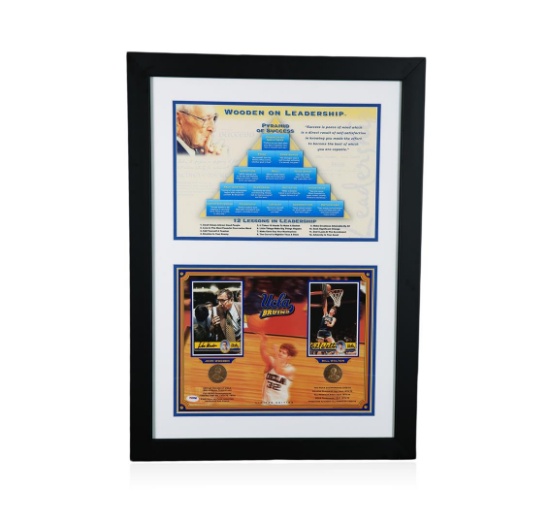PSA Certified John Wooden and Bill Walton Pyramid of Success