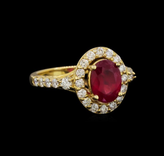 14KT Yellow Gold 2.35 ctw Ruby and Diamond Ring