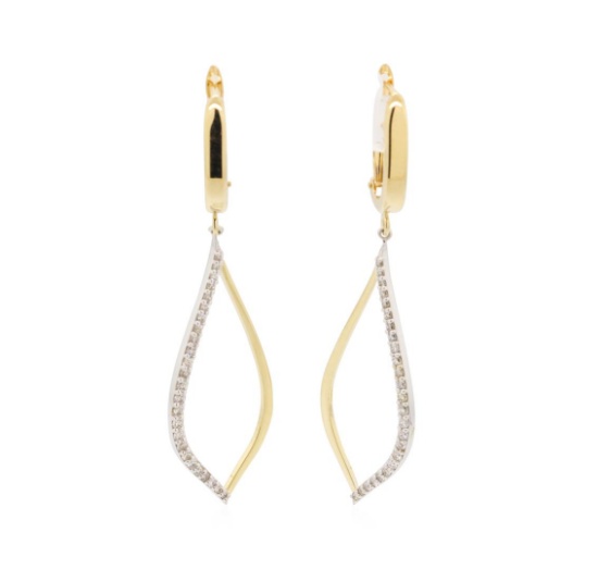 0.48 ctw Diamond Earrings - 14KT Yellow Gold