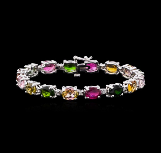 18.25 ctw Tourmaline and Diamond Bracelet - 14KT White Gold