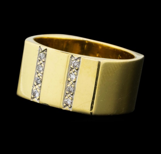 0.10 ctw Diamond Square Band - 14KT Yellow Gold