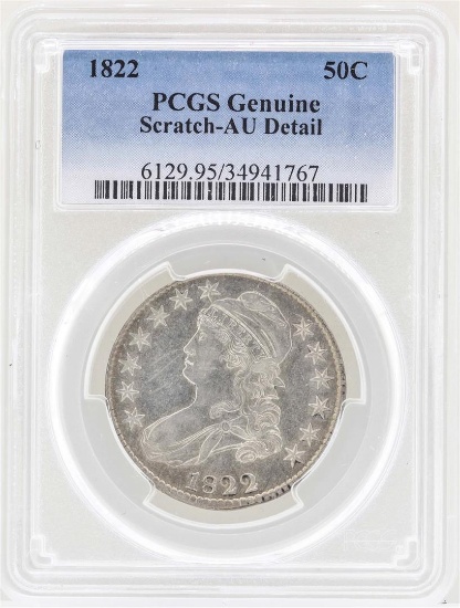 1822 Capped Bust Half Dollar Coin PCGS Genuine AU Details