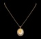 26.39 ctw Opal and Diamond Pendant With Chain - 14KT Rose Gold