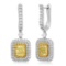 18k Two Tone Gold 3.00CTW Diamond Earring, (VS1/G/Fancy Yellow)