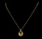 5.65 ctw Citrine Quartz and Diamond Pendant With Chain - 14KT Yellow Gold