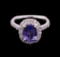 1.80 ctw Tanzanite and Diamond Ring - 14KT White Gold