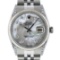 Rolex Mens Stainless Steel Mother Of Pearl Diamond Lugs 36MM Datejust Wristwatch