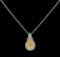 EGL USA Cert 1.28 ctw VS1 Fancy Yellow Diamond Pendant With Chain - Platinum