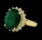 6.00 ctw Emerald and Diamond Ring - 14KT Yellow Gold