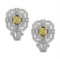 18k Two Tone Gold 1.85CTW Diamond Earring, (VS1-SI1/SI1/VS2 /G-H/G /Nat-yel)