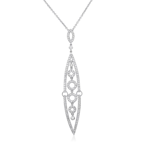 18k White Gold 1.15CTW Diamond Pendant, (SI1 /G-H)