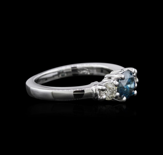 14KT White Gold 1.01 ctw Blue Diamond Ring