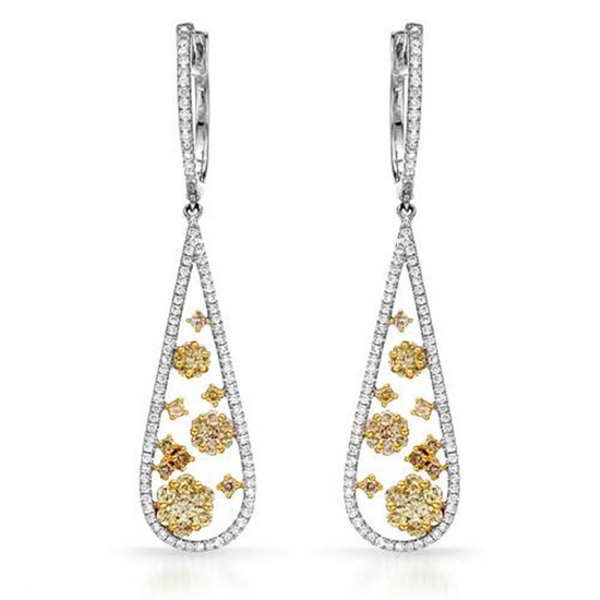 18k White Gold 1.86CTW Diamond Earring, (SI1-SI2/VS2-SI1/G-H)