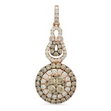 14k Rose Gold 1.38CTW Diamond and Brown Diamonds Pendant, (VS-SI1/F-G)