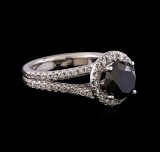 3.58 ctw Black Diamond Ring - 14KT White Gold