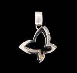 0.20 ctw Diamond Butterfly Pendant - 14KT White Gold