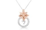 18k White/rose Gold 0.42CTW Diamond Pendant, (SI1-SI2/G-H)