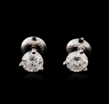 14KT White Gold 1.03 ctw Diamond Stud Earrings