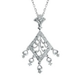 14k White Gold 0.50CTW Diamond Pendant, (I2-I3/H-I)