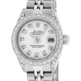 Rolex Ladies Stainless Steel White Diamond Lugs & Datejust Wristwatch