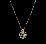 2.01 ctw Diamond Pendant With Chain - 14KT Tri Color Gold