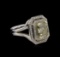 3.36 ctw Fancy Light Greenish Yellow Diamond Ring - 14KT Two-Tone Gold