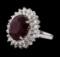 9.62 ctw Ruby and Diamond Ring - 14KT White Gold