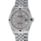 Rolex Mens Stainless Steel Gray Diamond & Sapphire 36MM Datejust Wristwatch