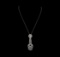 0.85 ctw Diamond Pendant With Chain - 18KT White Gold