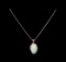 14KT Rose Gold 19.53 ctw Opal and Diamond Pendant With Chain