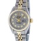 Rolex Ladies 2 Tone 14K Slate Grey Diamond 26MM Datejust Wristwatch