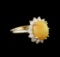 2.74 ctw Opal and Diamond Ring - 14KT Yellow Gold