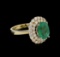 2.63 ctw Emerald and Diamond Ring - 14KT Yellow Gold
