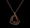 0.18 ctw Diamond Pendant With Chain - 14KT Rose Gold